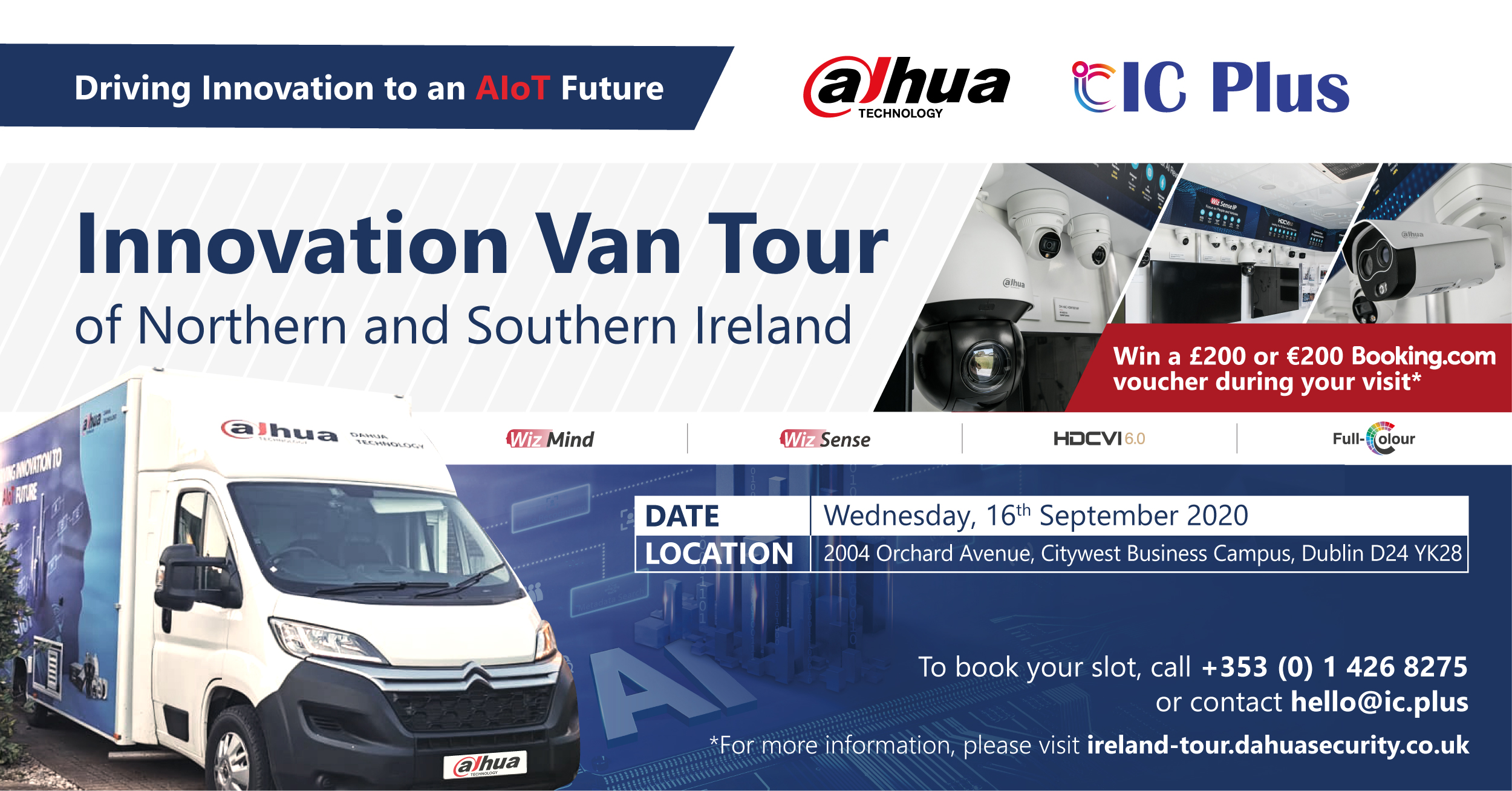 🚚 Dahua Innovation Van / 🏆 Win a €200 booking.com voucher